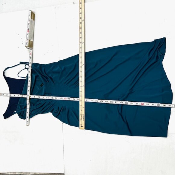 New $238 BCBG MAXARIA PARTY/EVENING MIDI DRESS BRIGT TEAL STRAP, ZIP (#13) - Picture 6 of 10